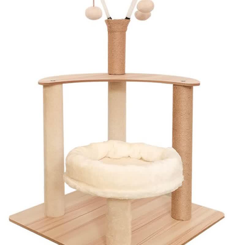 Solid Wood Multi-Level Cat Tree & Activity Center