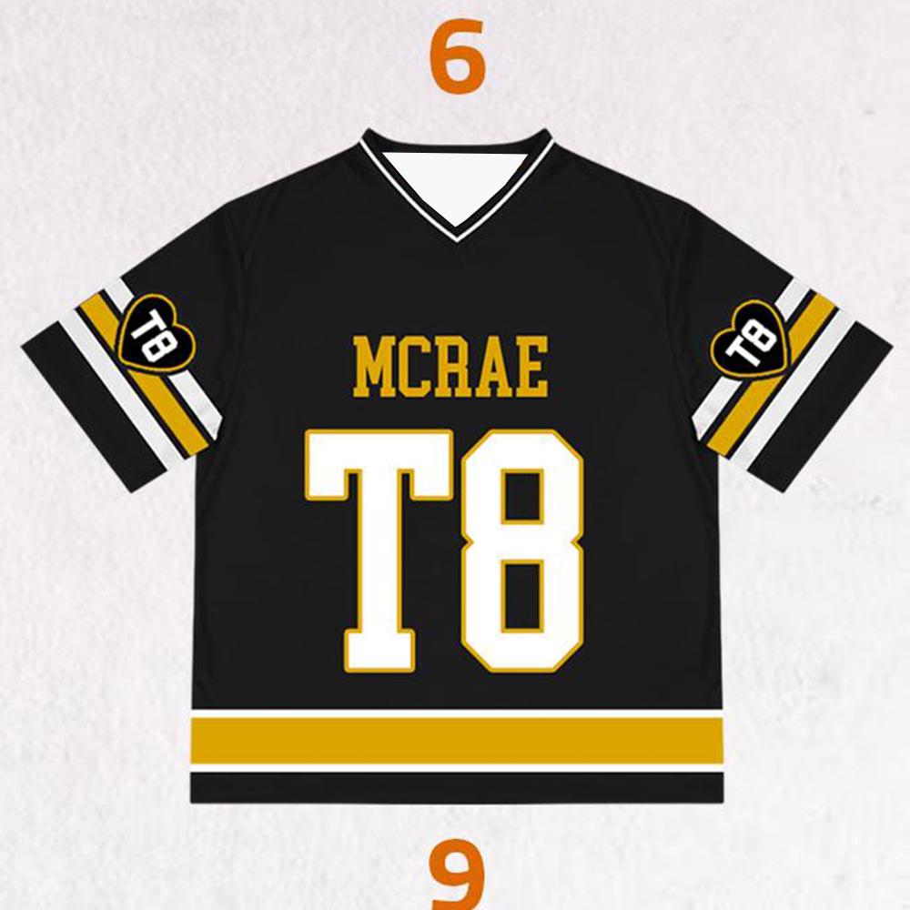 2026 New Tate Mcrae T8 Football Jersey Women's Y2k Fashion Casual Sweatshirt Concert Comfortable And Versatile Hot Girl Top