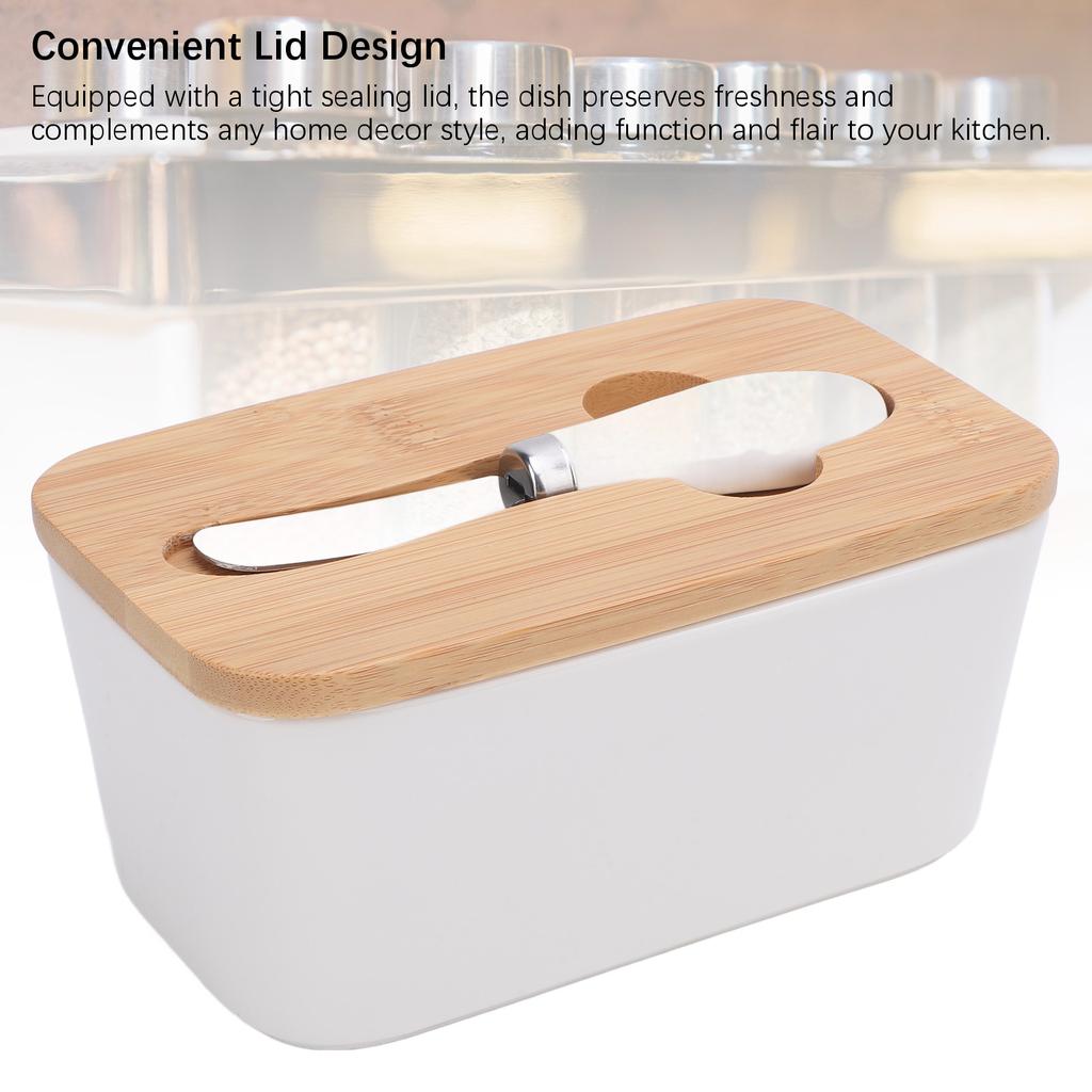 500ml Ceramic Butter Dish with Lid Sealed Freshness Keeping Easy Cleanup Butter Box Container