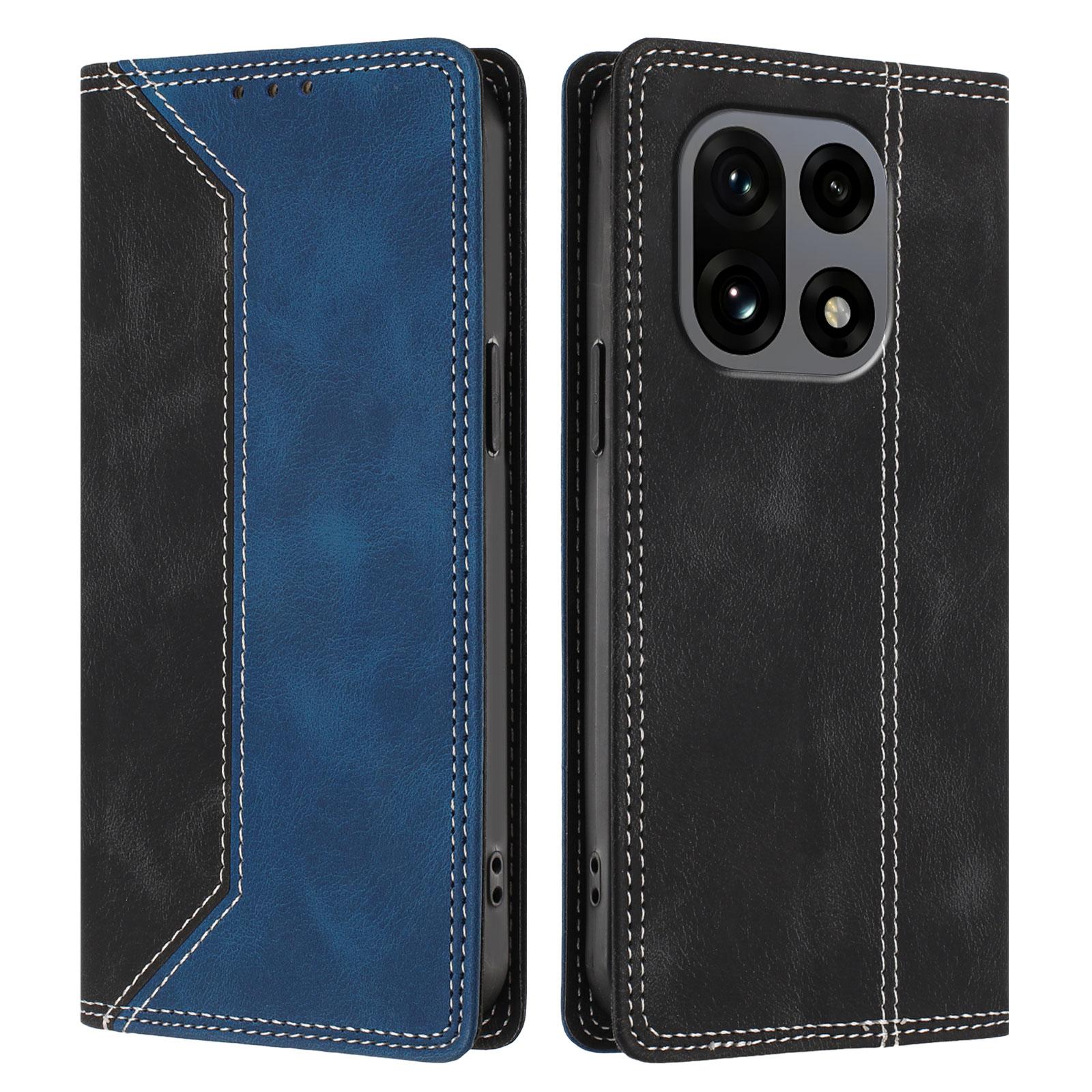 

For OnePlus 15 5G Leather Case Skin Touch Color Splicing RFID Blocking Wallet Stand Phone Cover