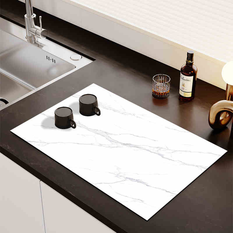 

VIKAMA Современный мраморный кухонный коврик для сушки посуды, из диатомовой земли, впитывающие коврики, коврики для сушки посуды, не требующие стирки подставки для бара 30X40CM(1X1.3FT