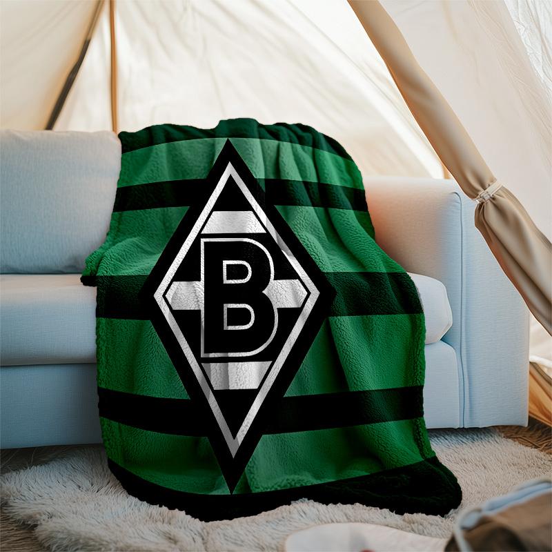 Borussia Mönchengladbach LOGO bedruckte Kuscheldecke – leicht, weich, warm;Vielseitige Decke für alle Jahreszeiten – perfekt als Klimadecke, Nickerchen-Bla