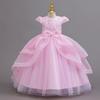 Girls Princess Dresses Irregular Long Mesh Dress Dresses Middle Large Children Piano Performance Clothes Christmas Costumes  Girl's Favourite Dress