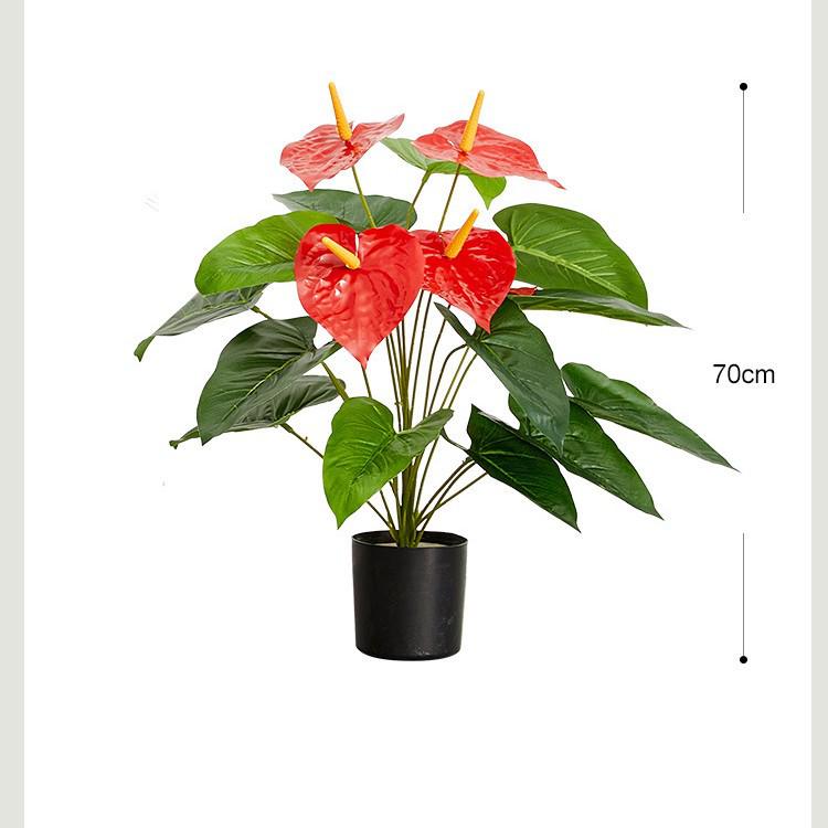 Nordic Style Monstera Faux Plant Arrangement for Living Room Decor