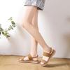 Summer Shoes Women Bohemian Sandals Holiday Shoes Non-slip Ladies Flat Sandals Soft Big Size 42 Blue Beige