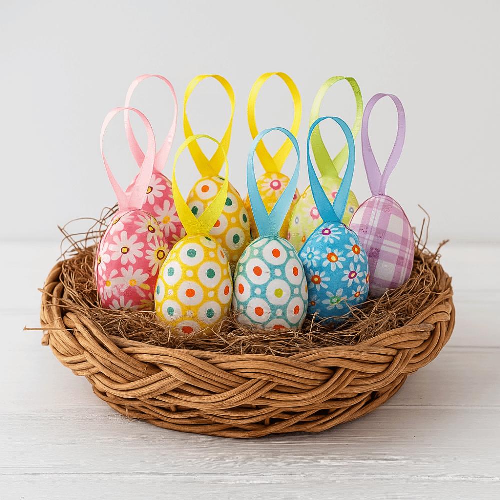 24Pcs DIY Craft Easter Egg Ornaments Multicolor Easter Party Decorations  Home Decorations