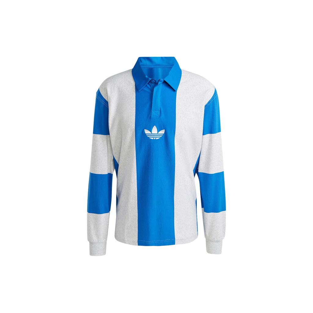 Adidas Originály Trefoil Hack Rugby Polokošile s dlouhým rukávem Pánské topy Modrá IM4584