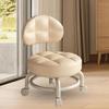 Adjustable Back Support Rolling Stool for Home Office