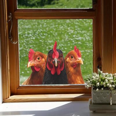 Décoration et embellissement créatifs de simulation de coq combinés pour cuisine et salle à manger, stickers muraux
