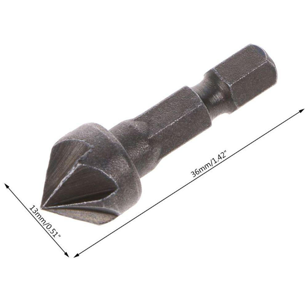 90 Degree Remove Burr Tools 1/4" Hex Shank Countersink Drill Deburring Drilling Chamfer Bit Cutter