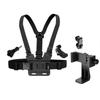 1 set Adjustable Phone Clip Holder With Chest Strap Fixation Bracket for Sport Camera Mobile Phone Camera Black Holder Accessory