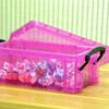 0.28 Liter Storage Box Transparent Locking Lid Plastic Sorting Box Mini Size Candy Color Jewelry Storage Case Home Organization