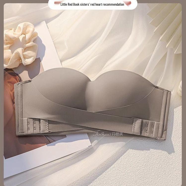 Женский strapless push-up бандо-бюстгальтер: Нескользящий, Защита от обнажения, Бесшовный, Для маленькой груди S=32/70