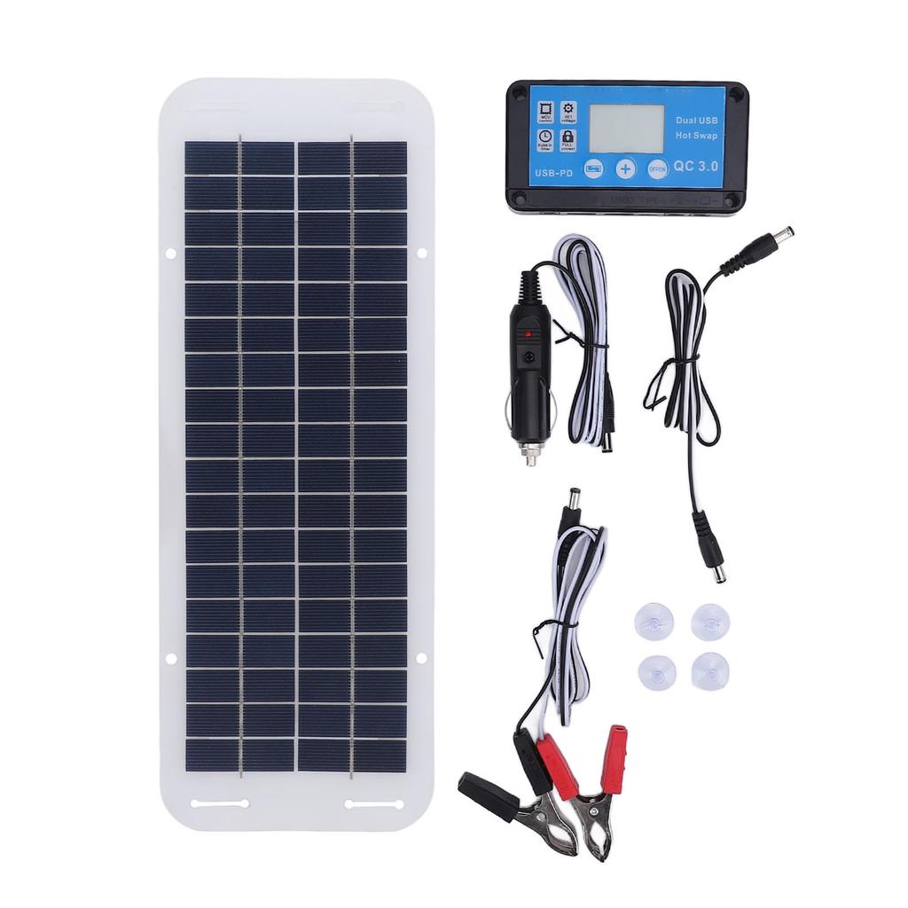 30W Solar Panel Kit Polycrystalline Silicon Solar Charger Panel Blue 100A Charge Controller 18V Ciga