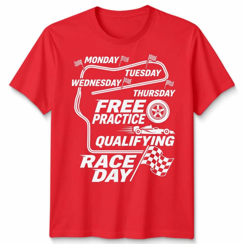 Unisex F1 Formula 1 Days Of The Week T Shirt Handmade Racing Fan Gift Tee