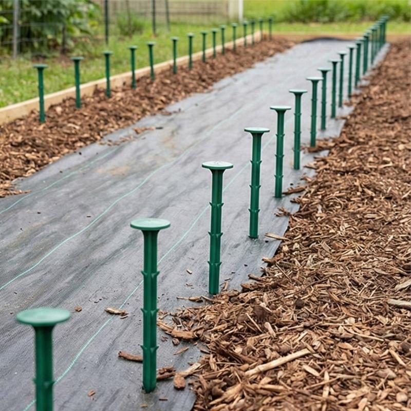 50Pcs Plastic Gardening Ground Garden Shed Grass Proof Cloth Ground for Holding Landscape Fabric Lawn Edging HX6C