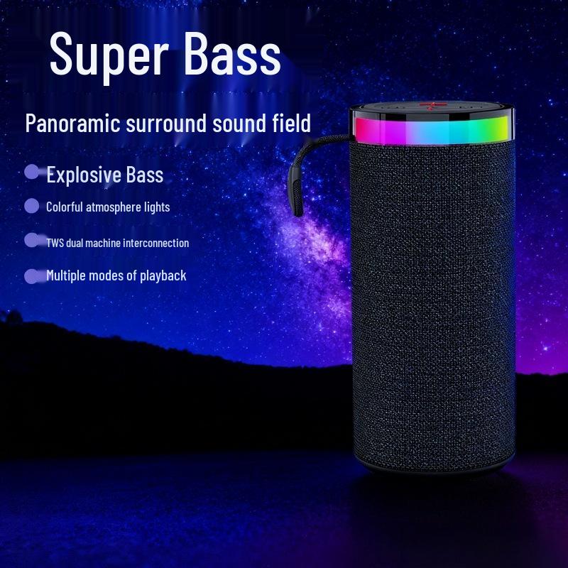 High-Quality Sound Portable Outdoor Bluetooth Speaker with Colorful Light Effects and Card Slot W17