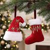 Fabric Christmas Hat, Painted Socks & Gloves Ornaments for Windows & Malls