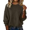 Women's Fashion Casual Loose Pullover Solid Color Round Neck Long Sleeve Knit Sweater