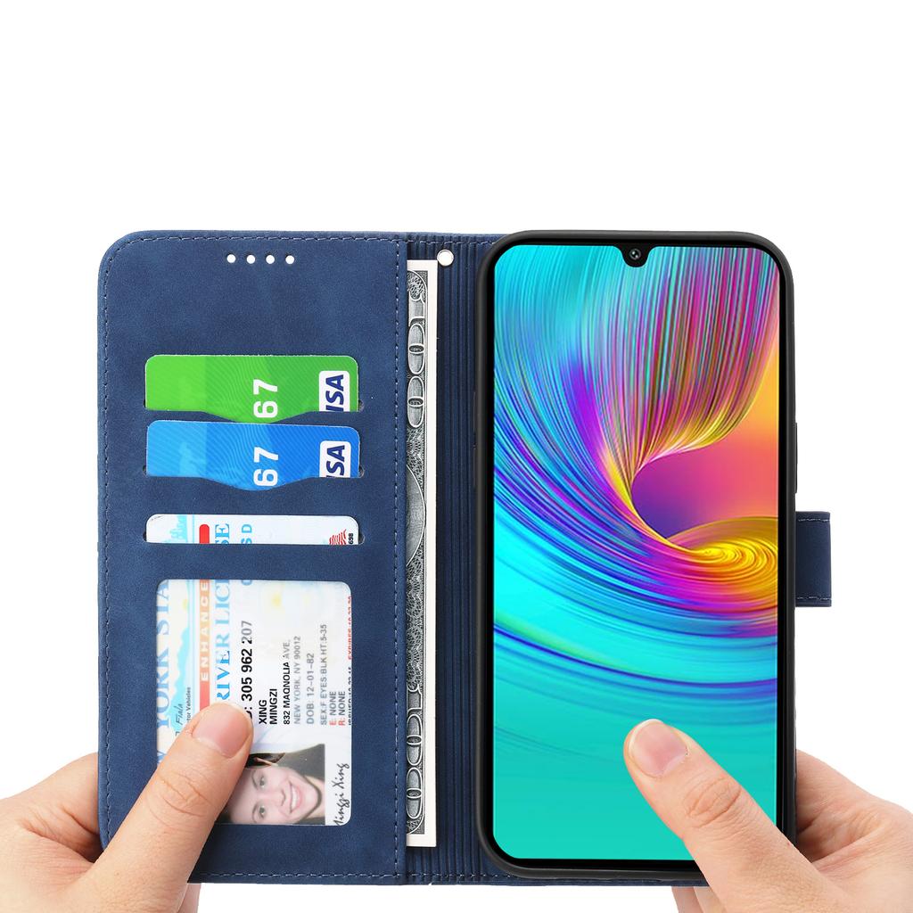 DIERFENG DF-03 For Xiaomi Poco X7 Pro 5G/Redmi Turbo 4 5G Leather Case Lines Imprint Wallet Phone Cover