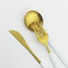 5Pcs Gold Dinnerware Cutlery Set Knife Cake Fork Tea Spoon Dinner Tableware Stainless Steel Flatware Home Kitchen Silverware Set