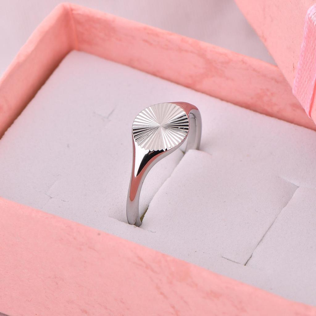 18K Gold IP Electroplated Stackable Sunshine Ring - High Polished Fashion Jewelry Gift