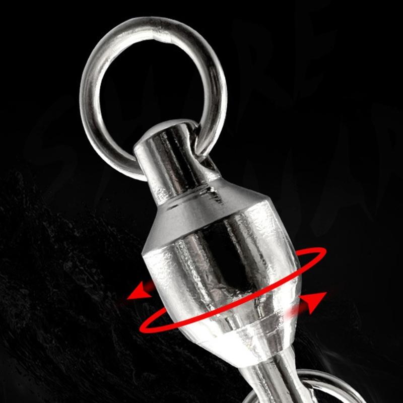 50Pcs Fishing Line Hook Connectors Round Bearing Swivels Fishing Snap Fishing Swivels Fishing Swivels with Locking Snap