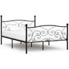 VidaXL Bed Frame and Slatted Base Black Metal 160 X 200 Cm
