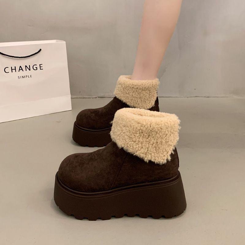 

Женские плюшевые зимние сапоги на толстой подошве, увеличивающие рост 38