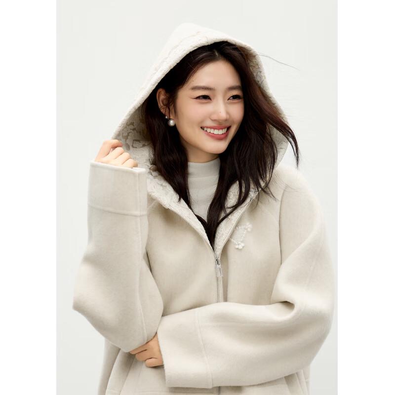 

Autumn Water Yiren Women s Winter Hooded Lace Wool Blend Coat XL