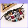 Vintage Handmade Pu Leather Bracelet With Creative Beads For Unisex Style And Elegance