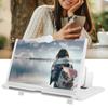 12   3D Phone Screen Magnifier HD Screen Amplifier PullOut Bracket for Movies Videos Games(12    White )