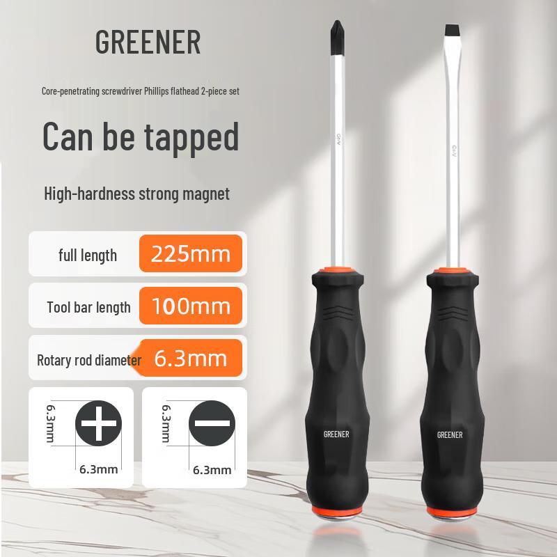 Heavy-Duty Through-Core Screwdriver Set