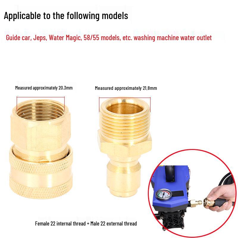 High-Pressure Copper Quick-Connect Water Hose Adapter for Car Washers