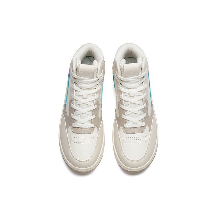 Anta Abrasion Resistant High top Skateboard Shoes Men's White Gray 912238013-4
