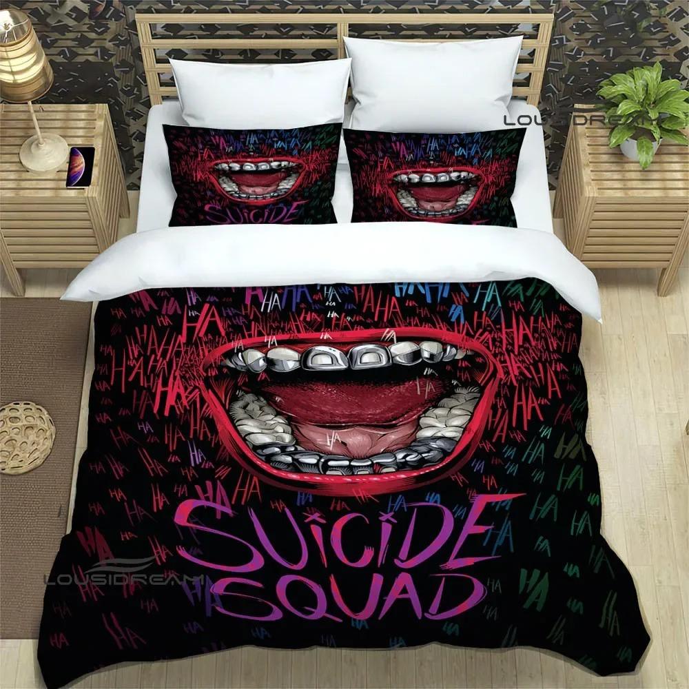 3D Retro H-Harley-Q-Quinn Printed Bedding Sets Exquisite Bed Supplies Set Duvet Cover Bed Comforter Set Bedding Birthday Gift
