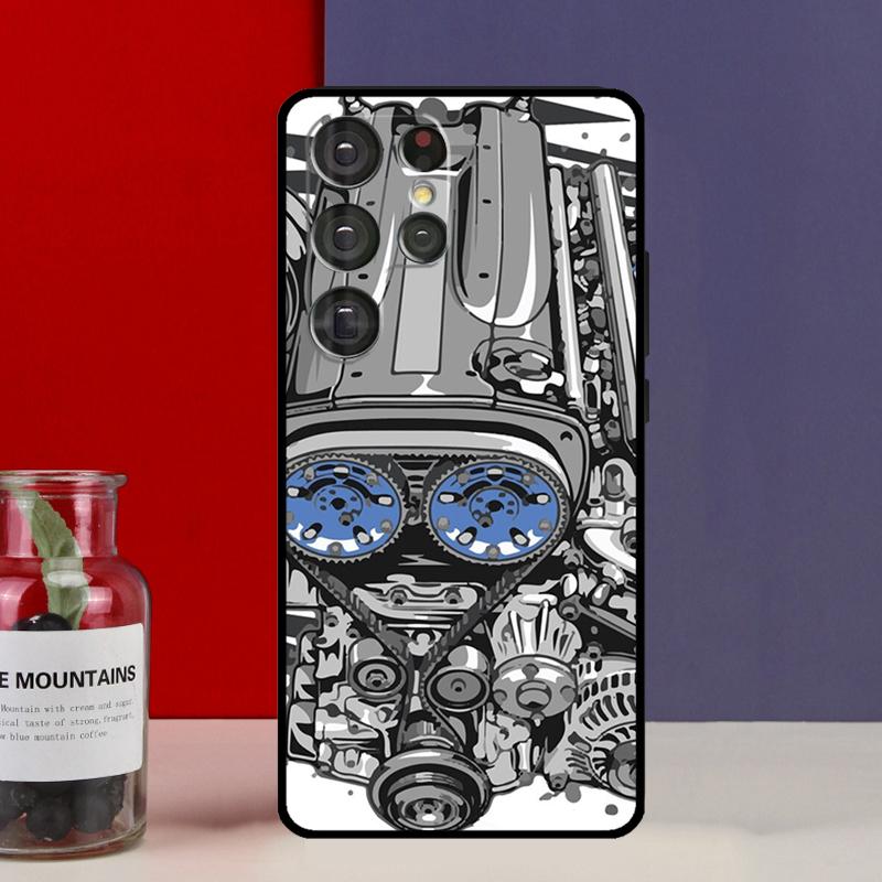 JDM Car RB26 Engine Funda Case For Samsung Galaxy S25 Ultra S9 S10 S20 FE S21 S22 S23 Plus S24 Ultra Phone Cover