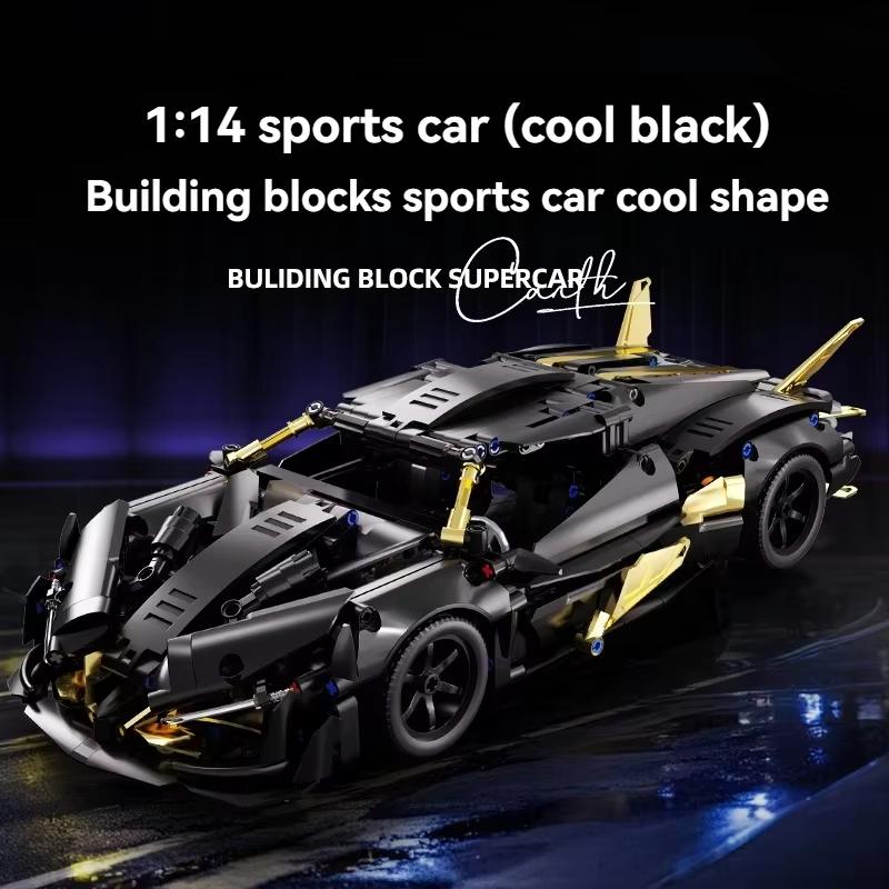1000+pcs Black Racing Car JZH021 Model Building Blocks Set Creative Supercar MOC Technical Brick Puzzle Toy for Ages 10+ Birthda