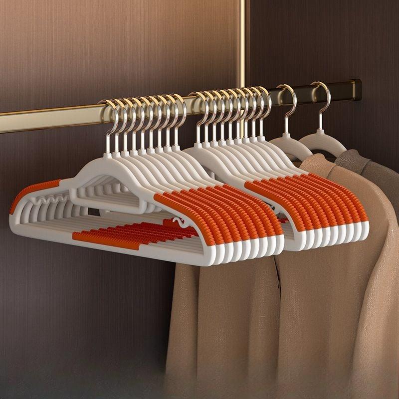 Double-position Clothes Hanger, 10 Pieces Per Pack, Seamless, Anti-shoulder Corner, for Household Use, Plastic Clothes Hanger, Anti-slip Function