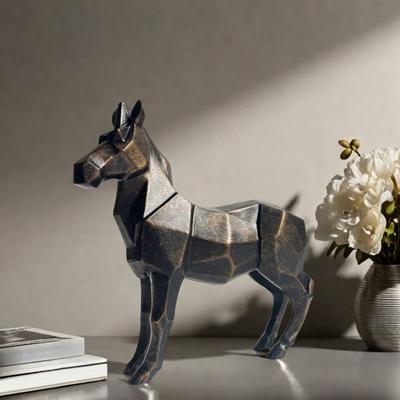 Abstract Carving Horse Figurine Modern Artistic Horse Resin Statue Animal Sculpture Home Office Desktop Decoration Ornament