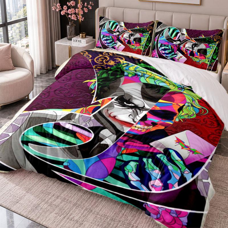 Joker 3Pcs Bedding Set Duvet Cover With Two Pillowcases For Bedroom Home Decoration
