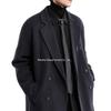 Men's Long Wool/Down Lapel Winter Coat