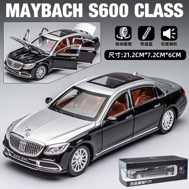 1:24 Mercedes Benz Maybach S600 Luxury Limousine Alloy Car Model Diecast Metal Toy Desktop Display Collectible Ornament Holiday