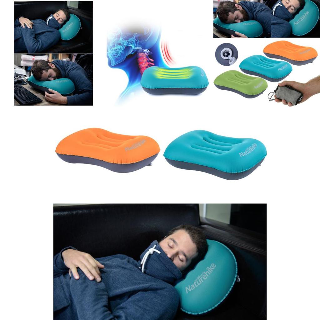 Naturehike Letter Print Travel Inflatable Pillow For Long Flights And Outdoor Use