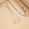 Simple Wind Love-shaped Fringed Necklace, Cold Wind Snake Bone Chain Stacked with Pull Necklace