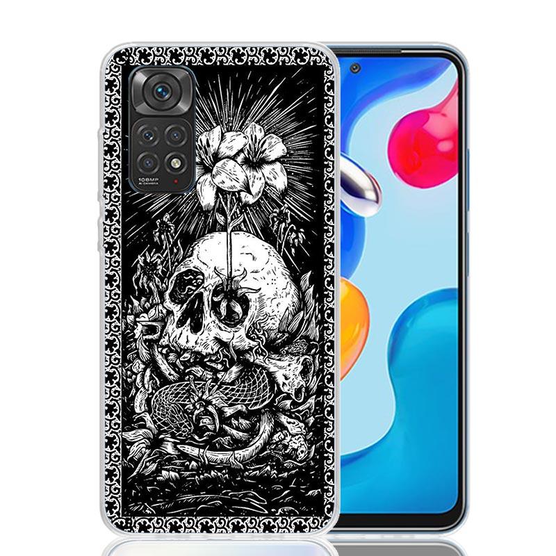 Dark Demon Black Skeleton Case Phone Cover for Xiaomi Redmi Note 14 13 12S 12 11S 11 11T 11E 10S 10 Pro Plus 5G Trend Fundas Not
