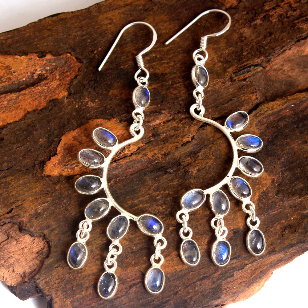 

Серьга из иолита серебряного цвета, серебряное украшение-шарм, серьга-подвеска, подарок для мамы, украшение ручной работы из стерлингового серебра 925 пробы синий