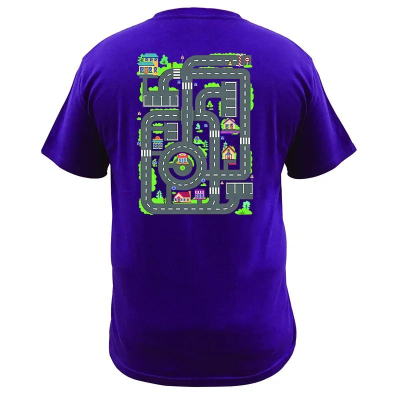 Děti si hrají s autíčky a vláčkem na tátových zádech Tričko Retro hry Dárek pro otce Grafické tričko Topy EU velikost 100% bavlna Unisex Měkké tričko