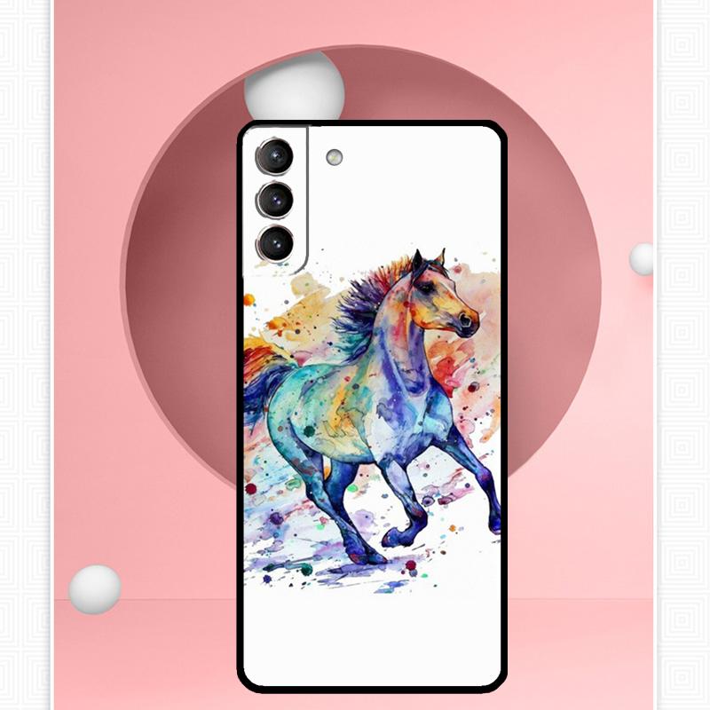Horse Pony Pattern Case For Samsung Galaxy S22 S23 S24 Ultra Note 20 10 S8 S9 S10 Plus S21 S20 FE Soft Cover