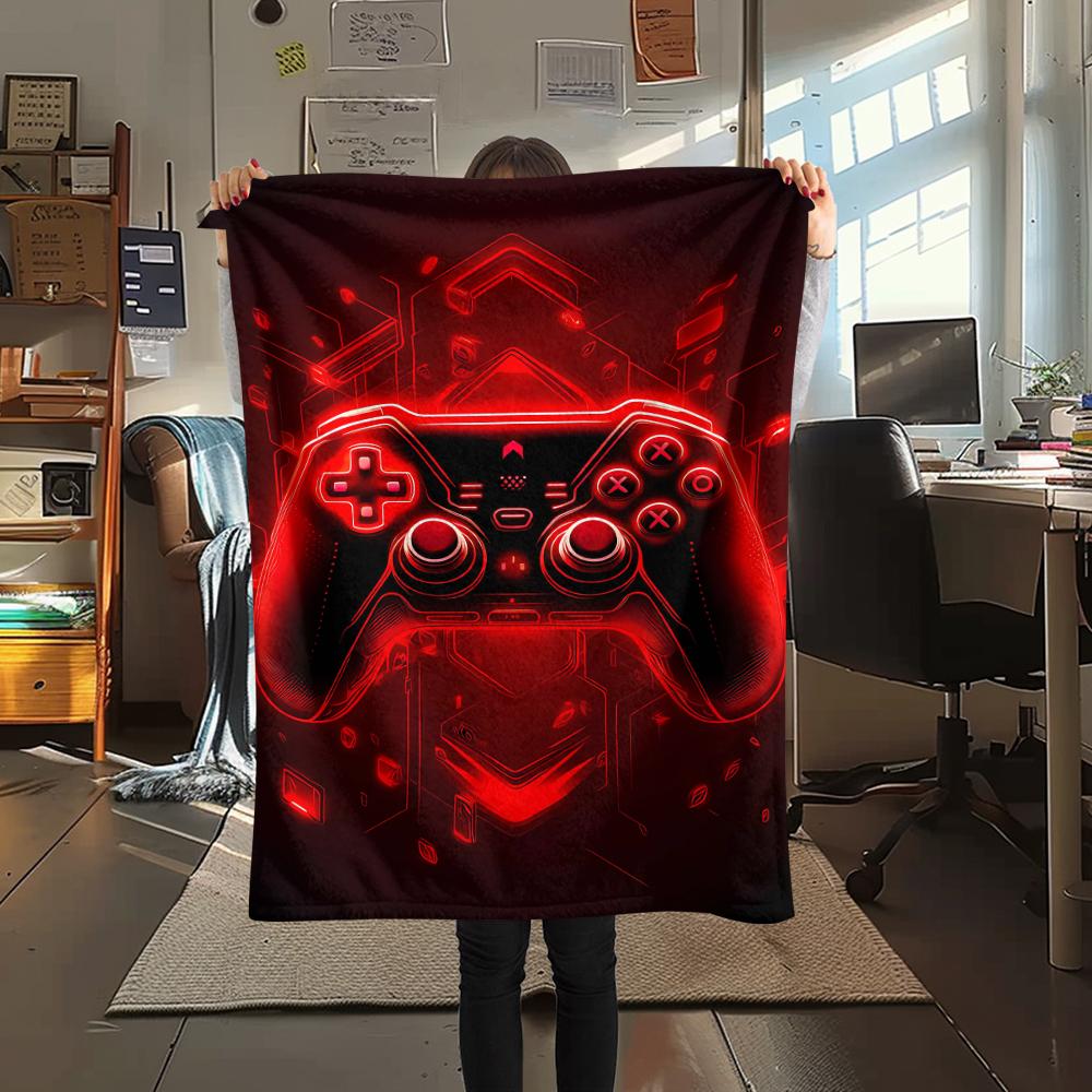 

1Pc Gamepad Print Flannel Blanket, High quality Comfortable for All Seasons, Home Decor, Warmth and Comfort, Perfect for Christmas Gifts 80cm x 120cm